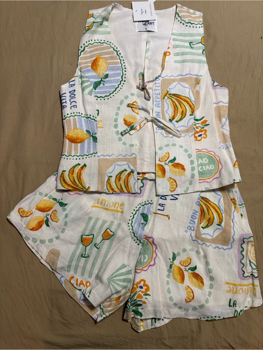 Paper heart “ la dolce vita “short set